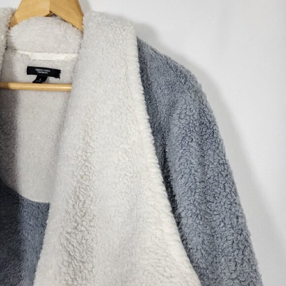 Simply Vera Vera Wang Sherpa Oversized Comfy Lounge Coat W/ Pockets Size Large - Picture 3 of 14